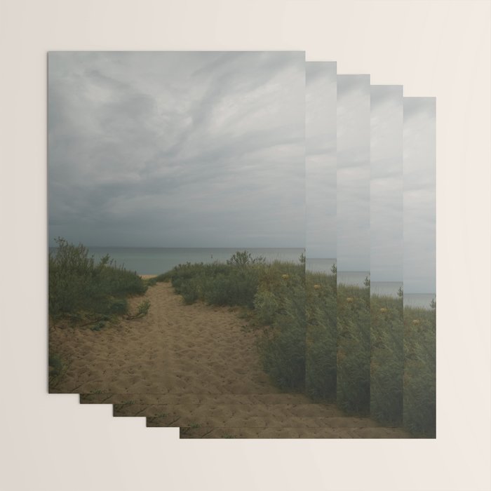 Overcast x beautiful Michigan beach photograph summer travel Wrapping Paper Gallery Image 3