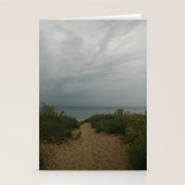 Overcast x beautiful Michigan beach photograph summer travel Stationery Card Gallery Image 2