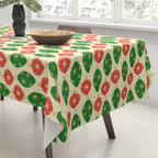 Vintage Christmas Ornaments Baubles Red Green Tablecloth Gallery Image 3