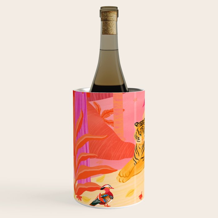 Tiger and Mandarin Ducks Wine Chiller Gallery Image 2
