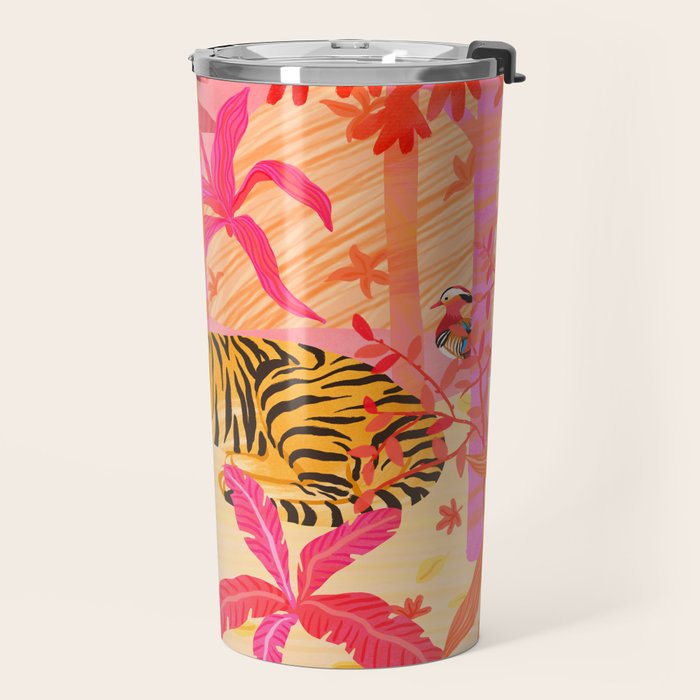 Tiger and Mandarin Ducks Travel Mug Gallery Image 2