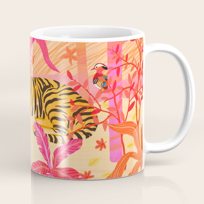 Tiger and Mandarin Ducks Coffee Mug Gallery Image 1