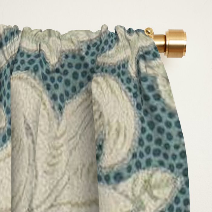 William Morris Double Bough Slate Blue Window Curtain Gallery Image 2