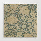 William Morris Double Bough Slate Blue Wood Wall Art Gallery Image 1