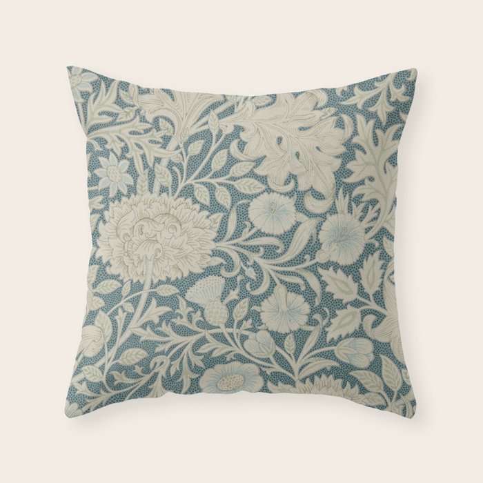 William Morris Double Bough Slate Blue Throw Pillow Gallery Image 6