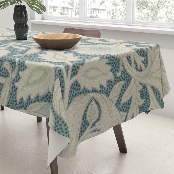 William Morris Double Bough Slate Blue Tablecloth Gallery Image 3
