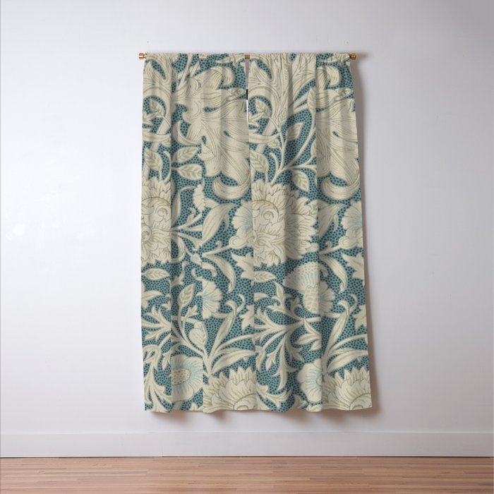 William Morris Double Bough Slate Blue Window Curtain Gallery Image 3