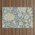 William Morris Double Bough Slate Blue Outdoor Rug Gallery Image 1