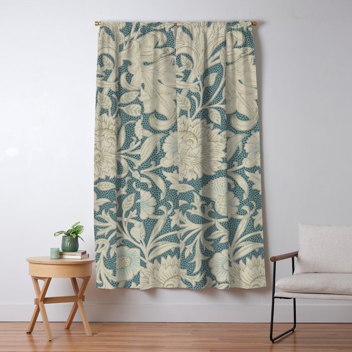 William Morris Double Bough Slate Blue Window Curtain Gallery Image 5
