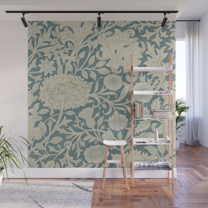 William Morris Double Bough Slate Blue Wall Mural Gallery Image 1