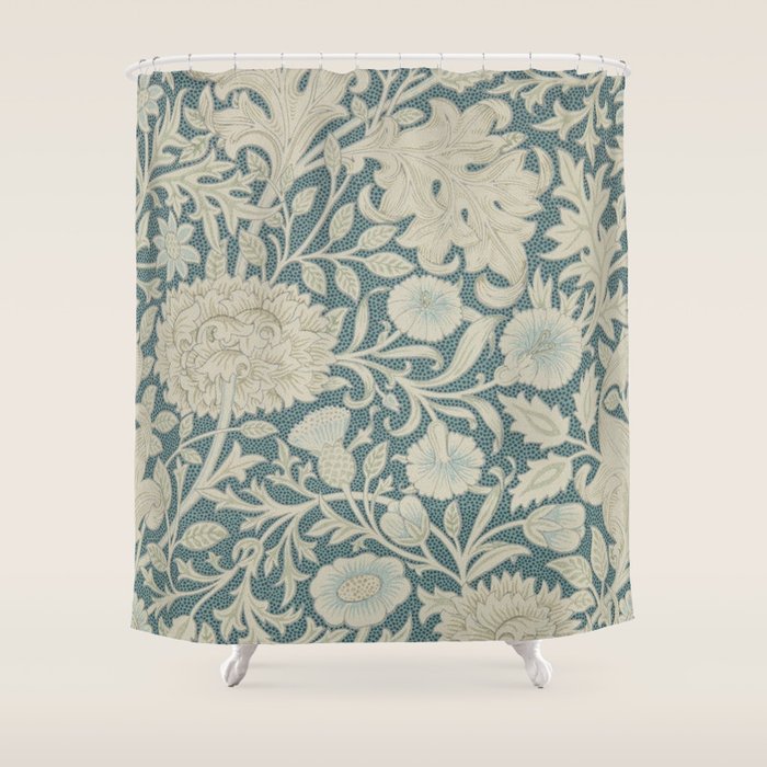 William Morris Double Bough Slate Blue Shower Curtain Gallery Image 1