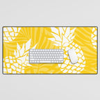 Bright Yellow, Summer, Pineapple Art Desk Mat Gallery Image 1