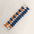 Abstract Shapes 19 in Orange and Navy Blue Yoga Mat Gallery Image 1