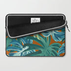 Tropical Monstera Palm Leaves on Orange Laptop Sleeve Gallery Image 2