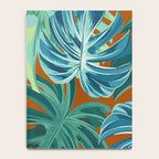 Tropical Monstera Palm Leaves on Orange Notebook Gallery Image 4