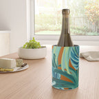 Tropical Monstera Palm Leaves on Orange Wine Chiller Gallery Image 4