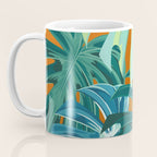 Tropical Monstera Palm Leaves on Orange Coffee Mug Gallery Image 3