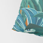 Tropical Monstera Palm Leaves on Orange Pillow Sham Gallery Image 4