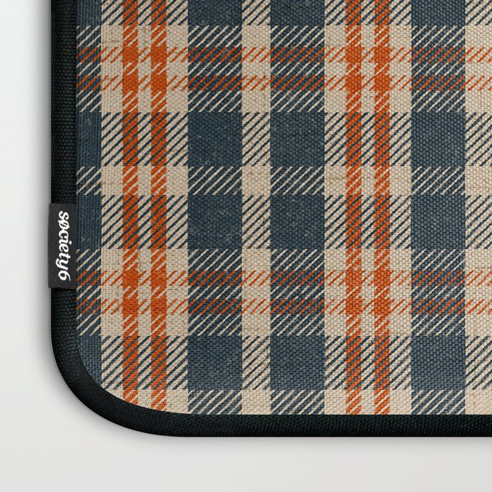 North Country Plaid - classic blue and red Laptop Sleeve Gallery Image 3