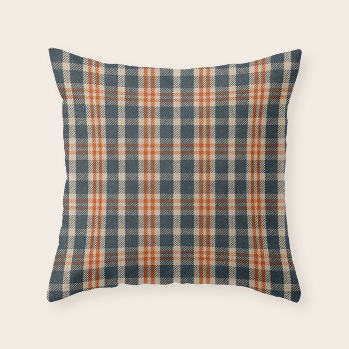 North Country Plaid - classic blue and red Throw Pillow Gallery Image 6