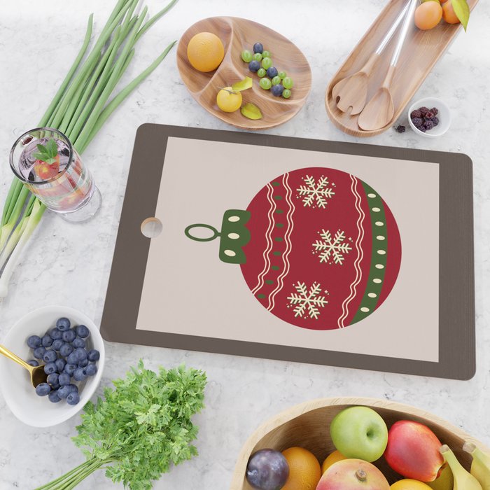 Christmas Bauble Red Cutting Board Gallery Image 2
