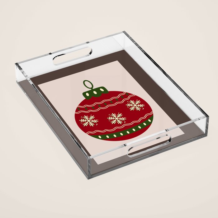 Christmas Bauble Red Acrylic Tray Gallery Image 1