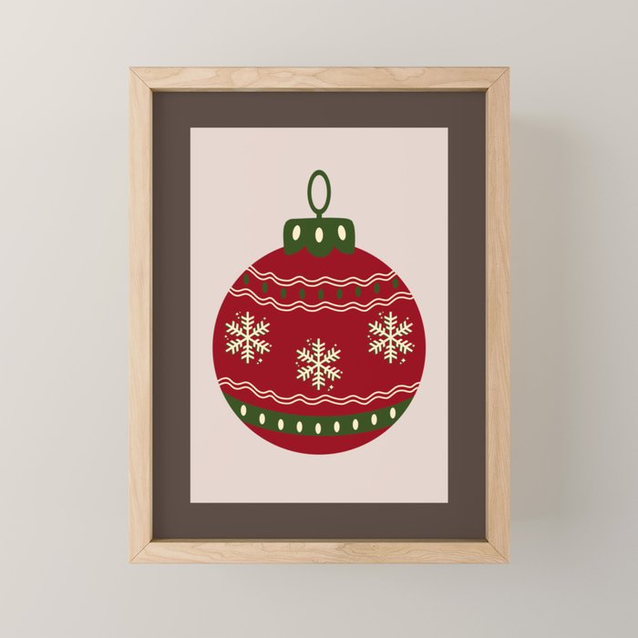 Christmas Bauble Red Mini Art Print Gallery Image 1