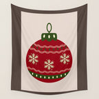 Christmas Bauble Red Wall Tapestry Gallery Image 4