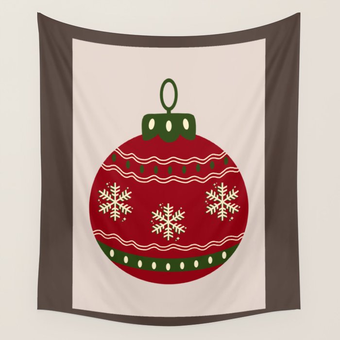 Christmas Bauble Red Wall Tapestry Gallery Image 4