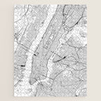 New York City White Map Jigsaw Puzzle Gallery Image 1