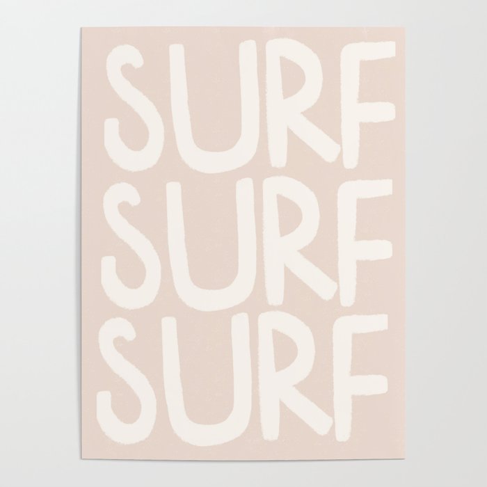 Boho Surf Surf Surf Print Poster Gallery Image 1
