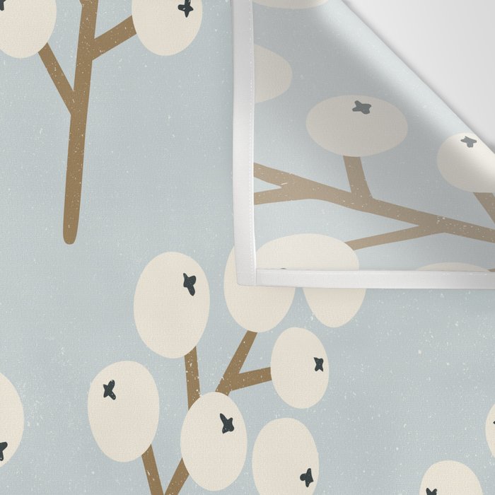 Berries and Branches - Light Blue Wall Tapestry Gallery Image 3