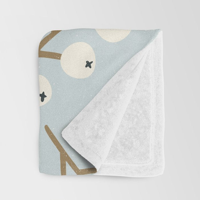Berries and Branches - Light Blue Throw Blanket Gallery Image 3