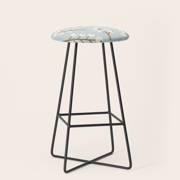 Berries and Branches - Light Blue Stool Gallery Image 1