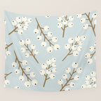Berries and Branches - Light Blue Wall Tapestry Gallery Image 4