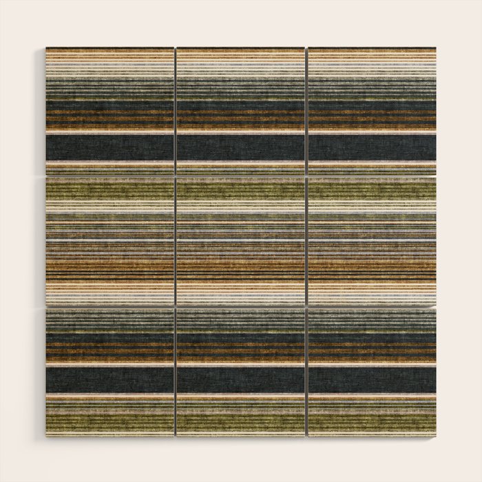 serape southwest stripe - muted natural tones Wood Wall Art Gallery Image 1