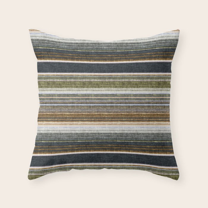 serape southwest stripe - muted natural tones Throw Pillow Gallery Image 1