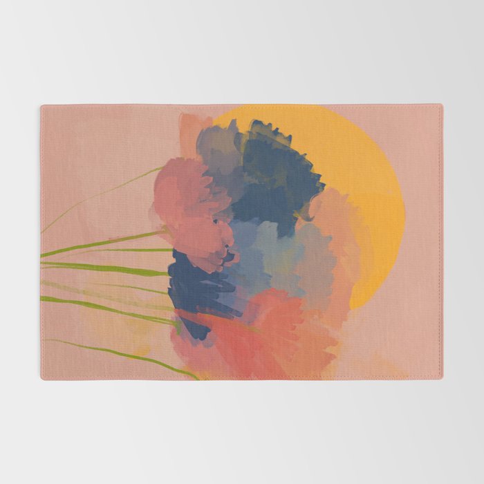 Colorful Messy Flowers In The Sun Rug Gallery Image 2