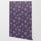 Vintage Christmas Silver snowflakes plum purple Wallpaper Gallery Image 2