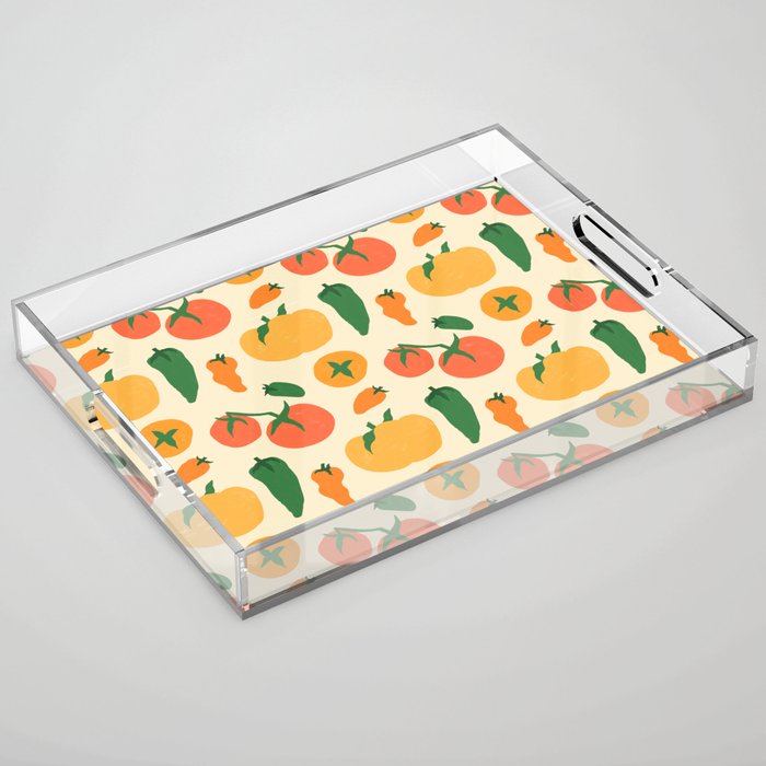 Veggie Love Pattern Acrylic Tray Gallery Image 1