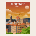Florence Italy Tuscany Vintage Minimal Travel Poster Poster Gallery Image 4