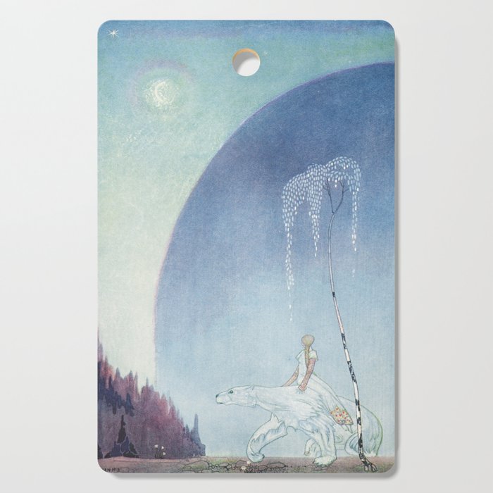 kay nielsen Well mind and hold tight by my shaggy coat and then there's nothing to fear said the Bea Cutting Board Gallery Image 1