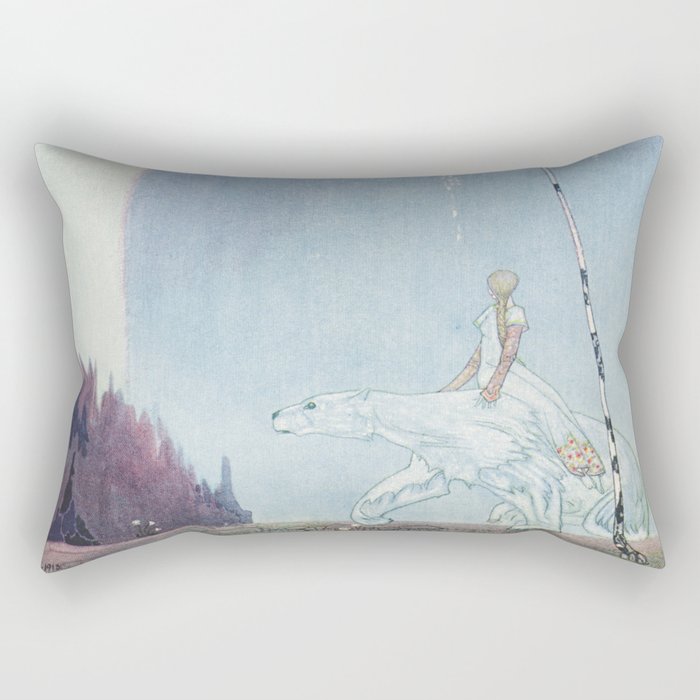 kay nielsen Well mind and hold tight by my shaggy coat and then there's nothing to fear said the Bea Rectangular Pillow Gallery Image 1