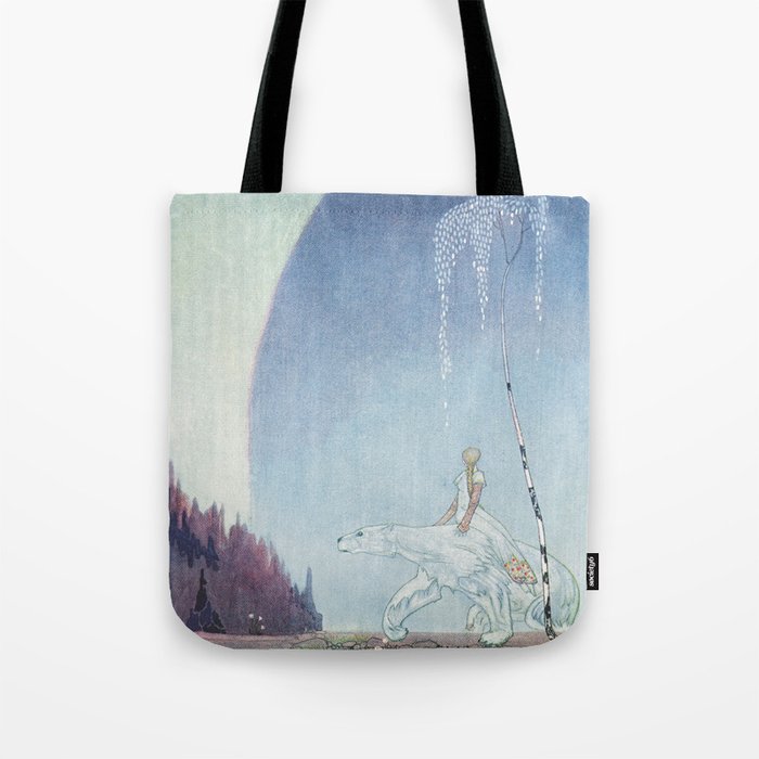 kay nielsen Well mind and hold tight by my shaggy coat and then there's nothing to fear said the Bea Tote Bag Gallery Image 1
