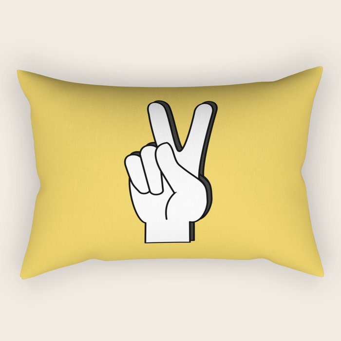 Peace Sign yellow Rectangular Pillow Gallery Image 1