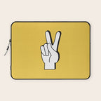 Peace Sign yellow Laptop Sleeve Gallery Image 1