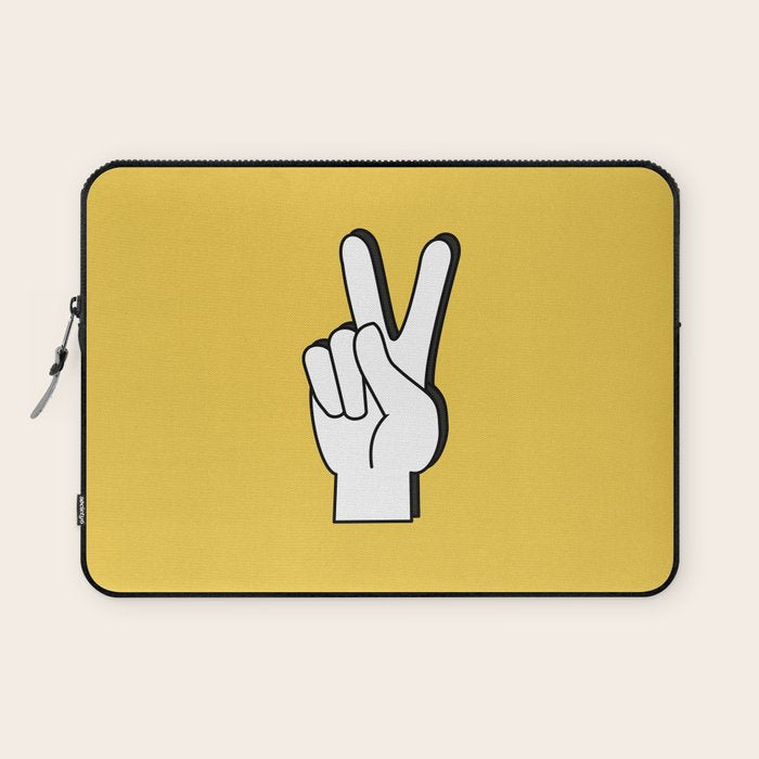 Peace Sign yellow Laptop Sleeve Gallery Image 1