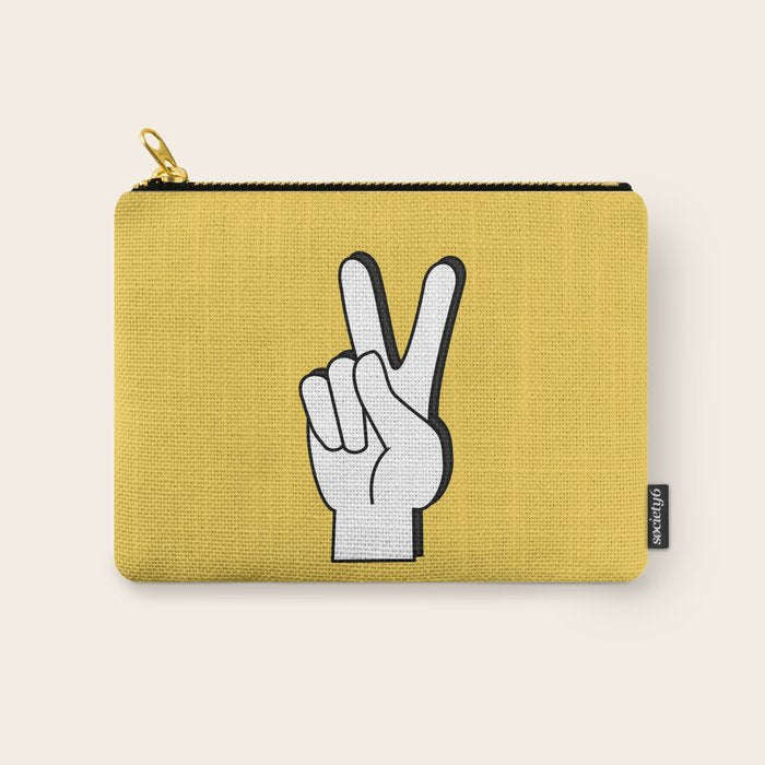 Peace Sign yellow Carry All Pouch Gallery Image 1