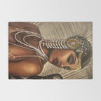 African American Masterpiece 'Cotton Club Flapper Dance Girl' Portrait Painting Rug Gallery Image 2