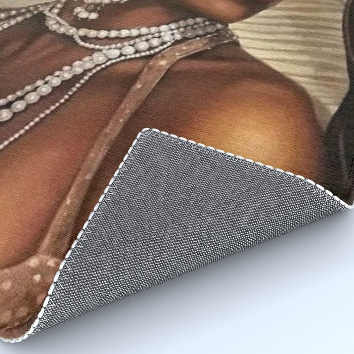 African American Masterpiece 'Cotton Club Flapper Dance Girl' Portrait Painting Rug Gallery Image 4